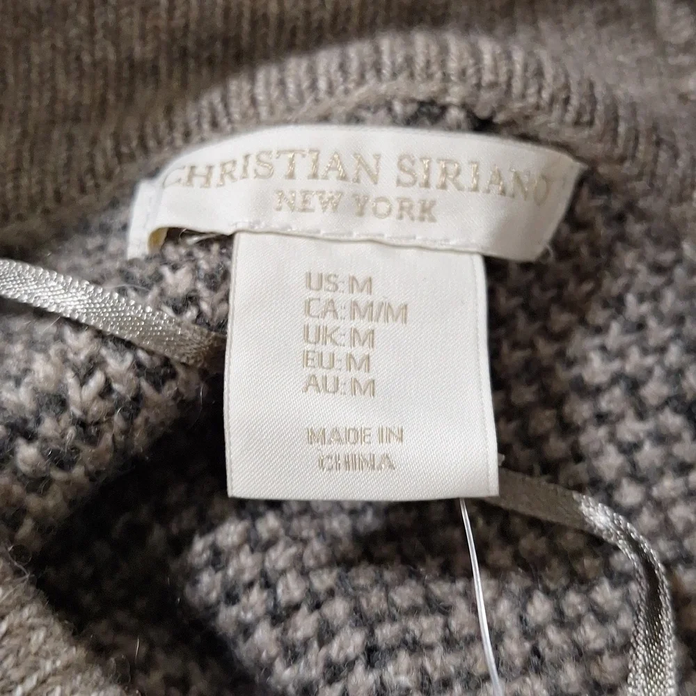 Christian Siriano Camouflage Print Streetwear Cozy Mock Neck Grunge Sweater Sz.M